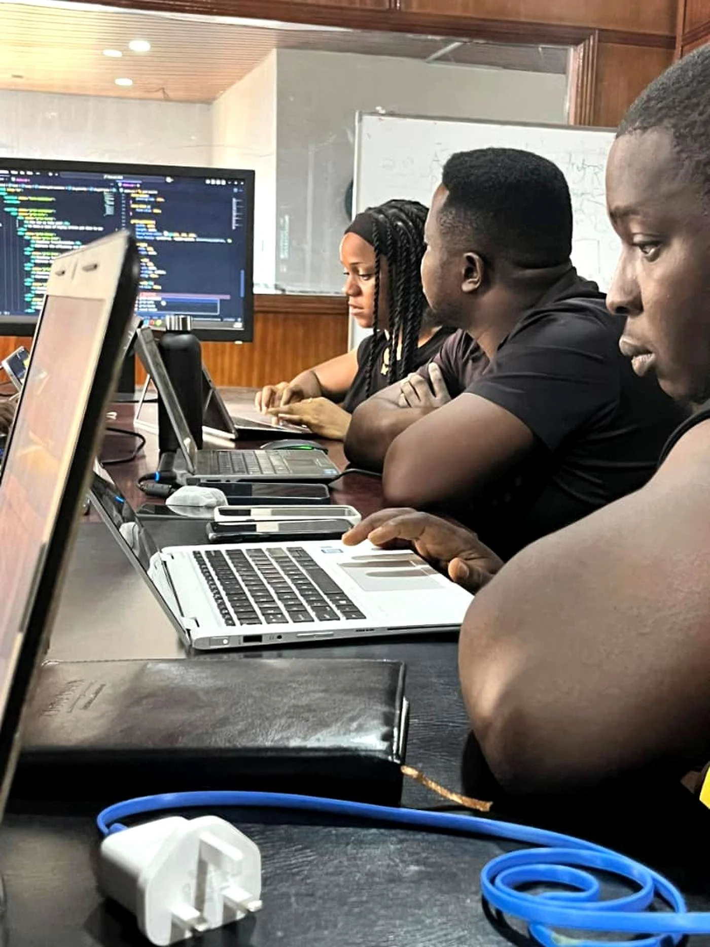 Trainees at work